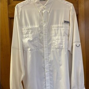 Columbia Men's Classic White Button Down Shirt